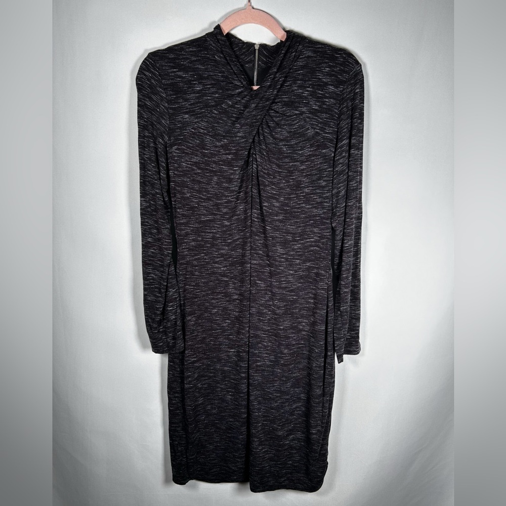 Calvin Klein Charcoal Heathered Long Sleeve Jersey Dress